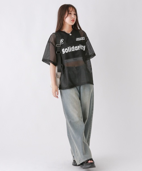 repipi armario(レピピ アルマリオ)の「GAMEメッシュトップス(その他トップス・キッズ・ベージュ/ネイビー/ブラック・LARGE/SMALL/MEDIUM)」の4枚目の写真