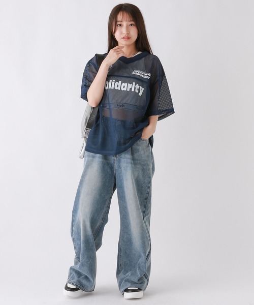 repipi armario(レピピ アルマリオ)の「GAMEメッシュトップス(その他トップス・キッズ・ベージュ/ネイビー/ブラック・LARGE/SMALL/MEDIUM)」の9枚目の写真