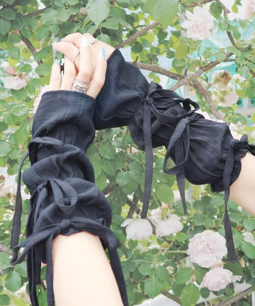 Whinny（ホワイニー）の「Whinny/フェアリーナースステーション（アームカバー・レディース・ブラック/ホワイト/サックスブルー・FREE）」の2枚目の写真