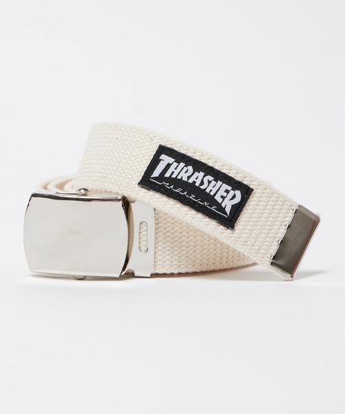 THRASHER(スラッシャー)の「THRASHER/スラッシャー 32mmGIベルト 織りネーム ガチャベルト 2026新作 再入荷(ベルト・メンズ・モスグリーン/イエロー/ネイビー/ベージュ/グレー/レッド/オフホワイト/ブラック/ホワイト・FREE)」の3枚目の写真
