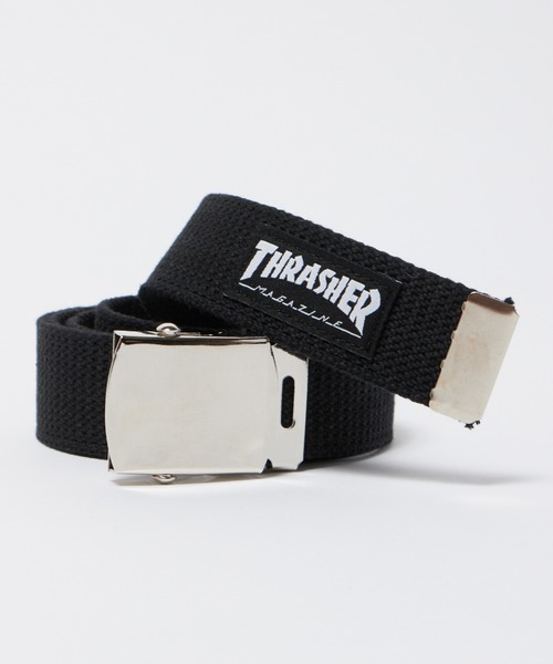 THRASHER(スラッシャー)の「THRASHER/スラッシャー 32mmGIベルト 織りネーム ガチャベルト 2026新作 再入荷(ベルト・メンズ・モスグリーン/イエロー/ネイビー/ベージュ/グレー/レッド/オフホワイト/ブラック/ホワイト・FREE)」の1枚目の写真