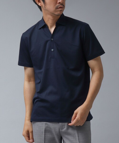 NOLLEY’S（ノーリーズ）の「【ACTIVE SECT】《限定展開 / 吸水速乾》COOLMAX スキッパープルオーバー半袖シャツ（ポロシャツ・メンズ・ダークネイビー/サックスブルー/ブラック・S/M/L/XL）」の3枚目の写真