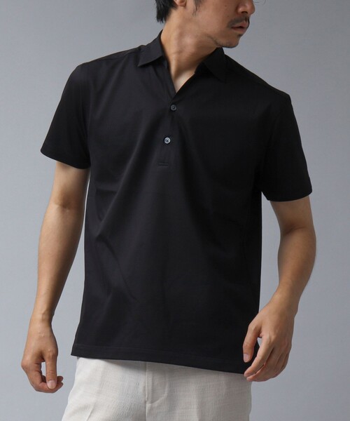 NOLLEY’S（ノーリーズ）の「【ACTIVE SECT】《限定展開 / 吸水速乾》COOLMAX スキッパープルオーバー半袖シャツ（ポロシャツ・メンズ・ダークネイビー/サックスブルー/ブラック・S/M/L/XL）」の2枚目の写真