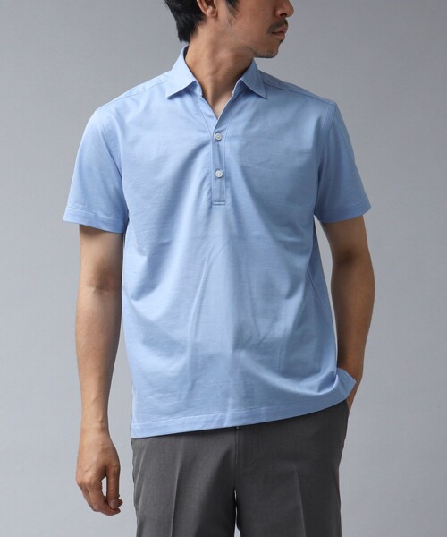 NOLLEY’S（ノーリーズ）の「【ACTIVE SECT】《限定展開 / 吸水速乾》COOLMAX スキッパープルオーバー半袖シャツ（ポロシャツ・メンズ・ダークネイビー/サックスブルー/ブラック・S/M/L/XL）」の5枚目の写真