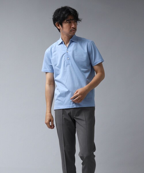 NOLLEY’S（ノーリーズ）の「【ACTIVE SECT】《限定展開 / 吸水速乾》COOLMAX スキッパープルオーバー半袖シャツ（ポロシャツ・メンズ・ダークネイビー/サックスブルー/ブラック・S/M/L/XL）」の9枚目の写真