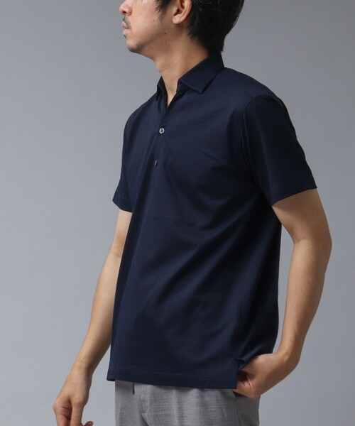 NOLLEY’S（ノーリーズ）の「【ACTIVE SECT】《限定展開 / 吸水速乾》COOLMAX スキッパープルオーバー半袖シャツ（ポロシャツ・メンズ・ダークネイビー/サックスブルー/ブラック・S/M/L/XL）」の14枚目の写真