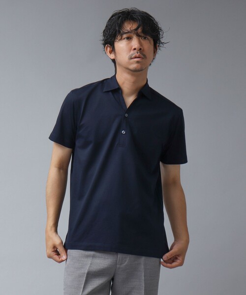 NOLLEY’S（ノーリーズ）の「【ACTIVE SECT】《限定展開 / 吸水速乾》COOLMAX スキッパープルオーバー半袖シャツ（ポロシャツ・メンズ・ダークネイビー/サックスブルー/ブラック・S/M/L/XL）」の15枚目の写真