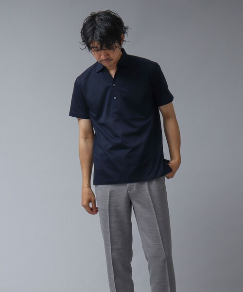 NOLLEY’S（ノーリーズ）の「【ACTIVE SECT】《限定展開 / 吸水速乾》COOLMAX スキッパープルオーバー半袖シャツ（ポロシャツ・メンズ・ダークネイビー/サックスブルー/ブラック・S/M/L/XL）」の19枚目の写真