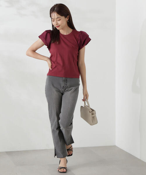 PROPORTION BODY DRESSING（プロポーションボディドレッシング）の「フレアリブカットソー / 1214260704（Tシャツ/カットソー・レディース・ブラック/ボルドー/ブラウン・FREE）」の8枚目の写真