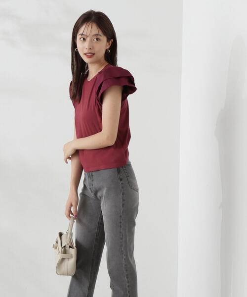 PROPORTION BODY DRESSING（プロポーションボディドレッシング）の「フレアリブカットソー / 1214260704（Tシャツ/カットソー・レディース・ブラック/ボルドー/ブラウン・FREE）」の7枚目の写真