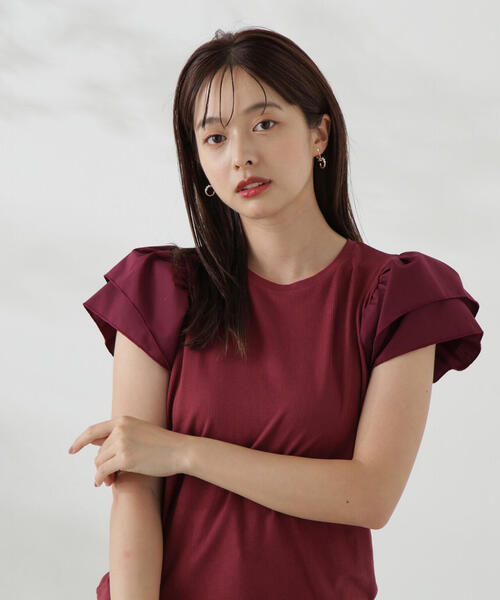 PROPORTION BODY DRESSING（プロポーションボディドレッシング）の「フレアリブカットソー / 1214260704（Tシャツ/カットソー・レディース・ブラック/ボルドー/ブラウン・FREE）」の6枚目の写真