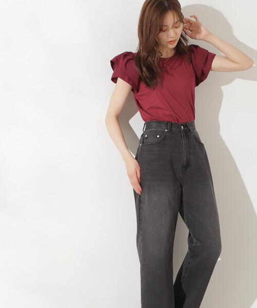 PROPORTION BODY DRESSING（プロポーションボディドレッシング）の「フレアリブカットソー / 1214260704（Tシャツ/カットソー・レディース・ブラック/ボルドー/ブラウン・FREE）」の4枚目の写真