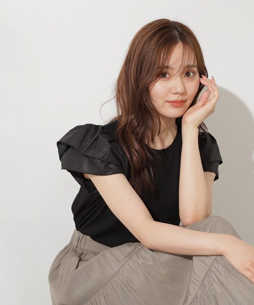 PROPORTION BODY DRESSING（プロポーションボディドレッシング）の「フレアリブカットソー / 1214260704（Tシャツ/カットソー・レディース・ブラック/ボルドー/ブラウン・FREE）」の2枚目の写真