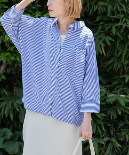 FORK&SPOON（フォークアンドスプーン）の「FORK&SPOON　ドルマン7分袖シャツ（シャツ/ブラウス・レディース・チェック/ブルー系その他/ブラック系その他・1）」の2枚目の写真