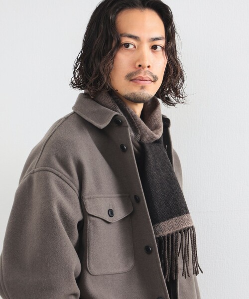 B:MING by BEAMS（ビーミングバイビームス）の「パネル リバーシブル マフラー（マフラー・メンズ・ブラック/ブラウン/ネイビー・ONE SIZE）」の3枚目の写真