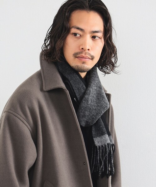 B:MING by BEAMS（ビーミングバイビームス）の「パネル リバーシブル マフラー（マフラー・メンズ・ブラック/ブラウン/ネイビー・ONE SIZE）」の4枚目の写真