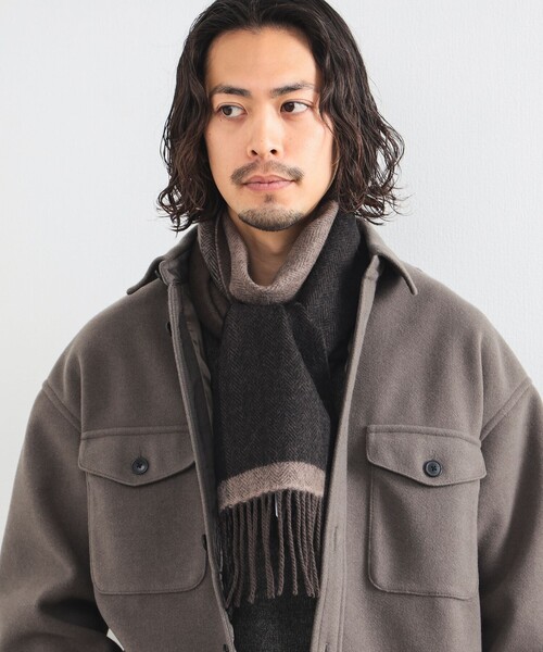 B:MING by BEAMS（ビーミングバイビームス）の「パネル リバーシブル マフラー（マフラー・メンズ・ブラック/ブラウン/ネイビー・ONE SIZE）」の6枚目の写真