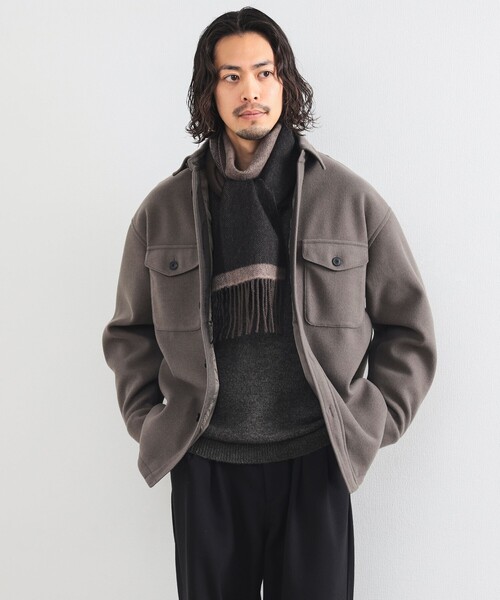 B:MING by BEAMS（ビーミングバイビームス）の「パネル リバーシブル マフラー（マフラー・メンズ・ブラック/ブラウン/ネイビー・ONE SIZE）」の7枚目の写真