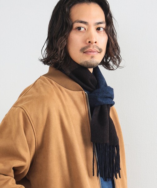 B:MING by BEAMS（ビーミングバイビームス）の「パネル リバーシブル マフラー（マフラー・メンズ・ブラック/ブラウン/ネイビー・ONE SIZE）」の8枚目の写真