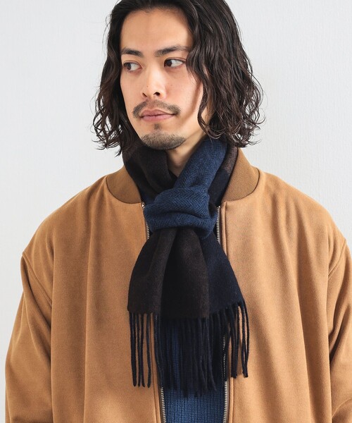 B:MING by BEAMS（ビーミングバイビームス）の「パネル リバーシブル マフラー（マフラー・メンズ・ブラック/ブラウン/ネイビー・ONE SIZE）」の19枚目の写真