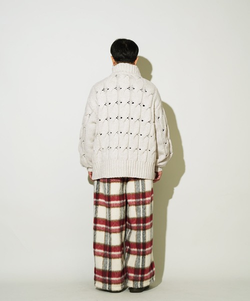 パシオーネ ジャケット　袖ニット編み込みベージュ ケーブル編み袖 R03594EW01425_fw_thumbM.jpg