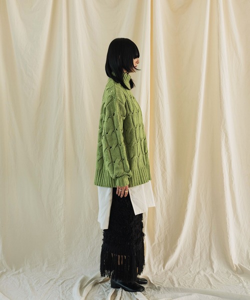 セール】ハイネック ケーブル編み ニット/セーター（ニット/セーター