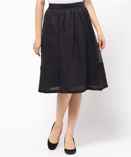 SIMONE LIST（シモーヌリスト）の「C.オーガンジースカート（スカート・レディース・カーキ/ネイビー・38）」の2枚目の写真