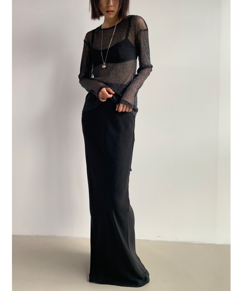 Didot.showroom(ディドット ショールーム)の「シアーラメロンT(Tシャツ/カットソー・レディース・シルバー/ベージュ/ブラック・FREE)」の5枚目の写真
