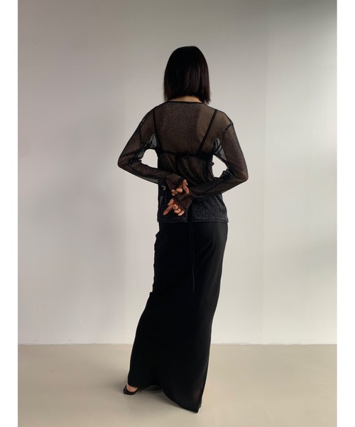 Didot.showroom(ディドット ショールーム)の「シアーラメロンT(Tシャツ/カットソー・レディース・シルバー/ベージュ/ブラック・FREE)」の8枚目の写真