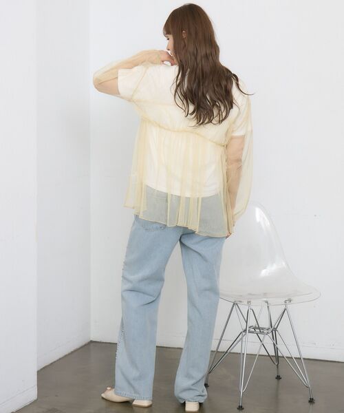 RETRO GIRL(レトロガール)の「ラメチュールリボンBL(シャツ/ブラウス・レディース・ベージュ/ブラック/オフホワイト・LARGE/SMALL)」の14枚目の写真