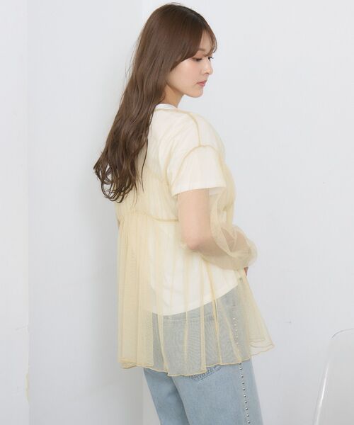 RETRO GIRL(レトロガール)の「ラメチュールリボンBL(シャツ/ブラウス・レディース・ベージュ/ブラック/オフホワイト・LARGE/SMALL)」の16枚目の写真