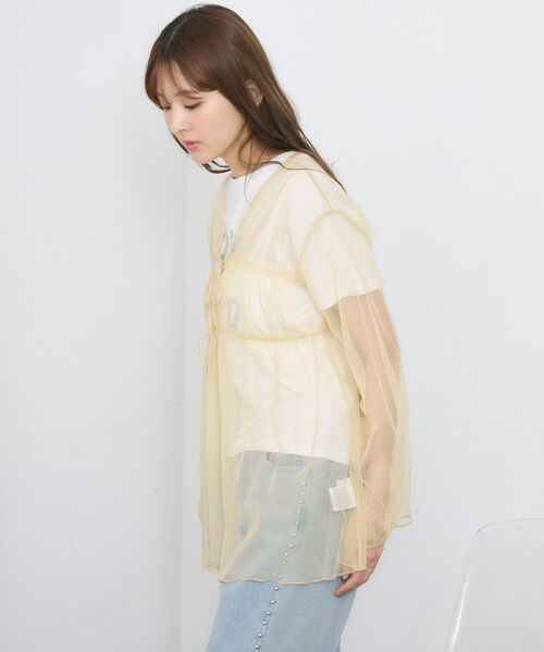 RETRO GIRL(レトロガール)の「ラメチュールリボンBL(シャツ/ブラウス・レディース・ベージュ/ブラック/オフホワイト・LARGE/SMALL)」の17枚目の写真