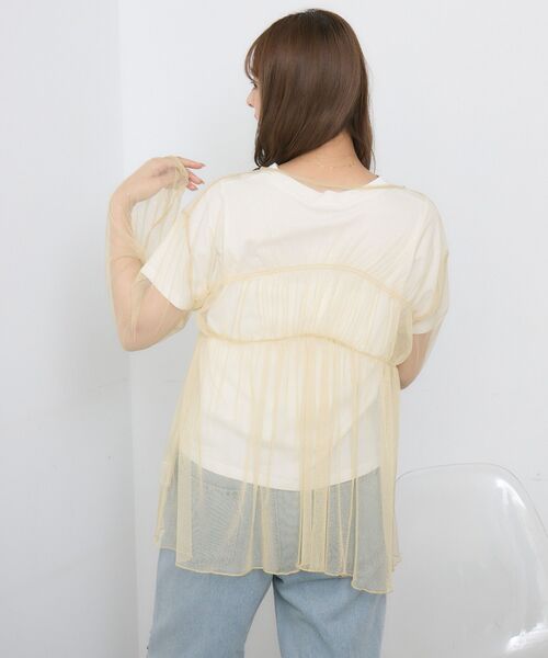 RETRO GIRL(レトロガール)の「ラメチュールリボンBL(シャツ/ブラウス・レディース・ベージュ/ブラック/オフホワイト・LARGE/SMALL)」の18枚目の写真