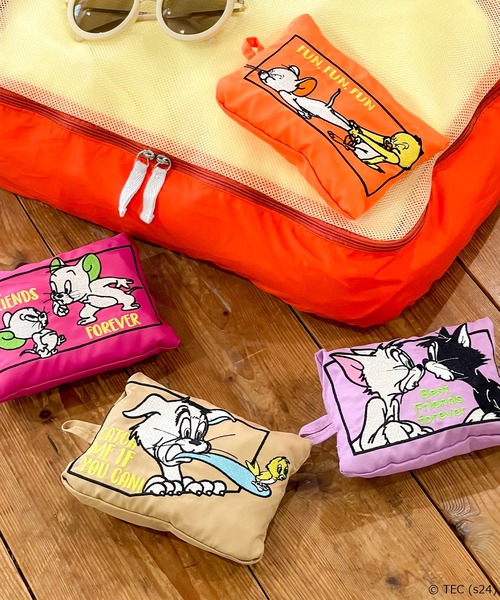 Tom＆Jerry（トムアンドジェリー）の「【公式】TOM and JERRY×Flapper パッカブルトラベル収納ポーチ　M（トラベルグッズ・レディース・パープル/ベージュ/オレンジ/ピンク・FREE）」の20枚目の写真