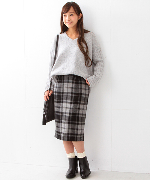 Ray BEAMS（レイビームス）の「Ray BEAMS / 3G 袖リブ Vネック（ニット/セーター・レディース・ネイビー/ライトグレー/ベージュ・ONE SIZE）」の11枚目の写真