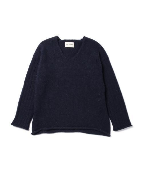 Ray BEAMS（レイビームス）の「Ray BEAMS / 3G 袖リブ Vネック（ニット/セーター・レディース・ネイビー/ライトグレー/ベージュ・ONE SIZE）」の4枚目の写真