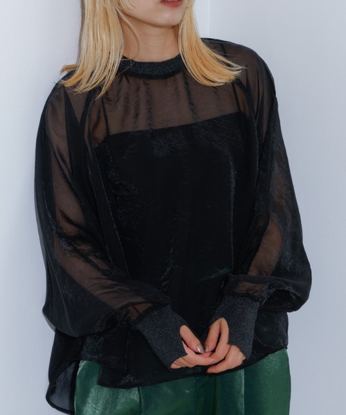 【セットアップ着用可】シアー ドルマンスリーブ プルオーバー（シャツ/ブラウス）｜NOMINE（ノミネ）