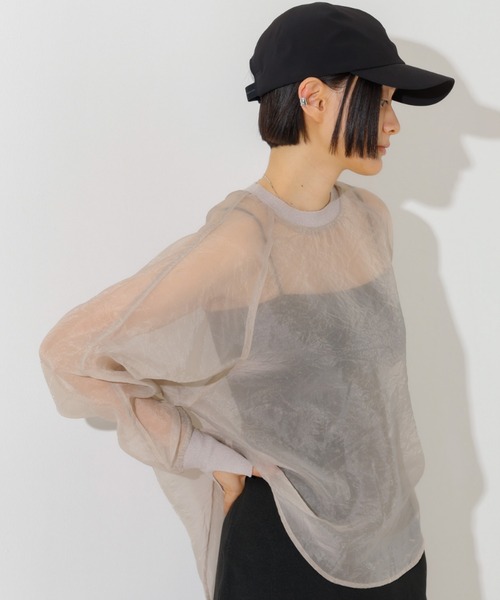 NOMINE(ノミネ)の「【セットアップ着用可】シアー ドルマンスリーブ プルオーバー(シャツ/ブラウス・レディース・グレイッシュベージュ/ピンク/ブラウン/ブラック・フリー)」の13枚目の写真