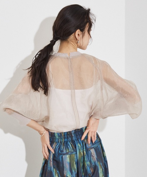 NOMINE(ノミネ)の「【セットアップ着用可】シアー ドルマンスリーブ プルオーバー(シャツ/ブラウス・レディース・グレイッシュベージュ/ピンク/ブラウン/ブラック・フリー)」の12枚目の写真