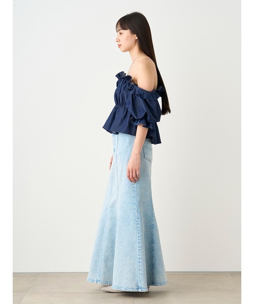 SNIDEL（スナイデル）の「マーメイドデニムスカート（デニムスカート・レディース・サックスブルー/ブラック・1/0）」の17枚目の写真