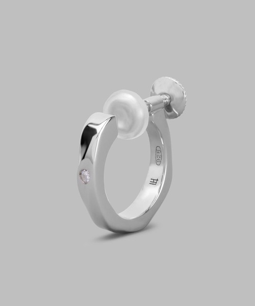 LH for Gift シルバーイヤリング/ツイストテクスチャー/ジルコニア