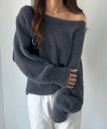 nelliy.（ネルリー）の「【新色追加】ボリュームスリーブシャギーオフショルニット（ニット/セーター）」