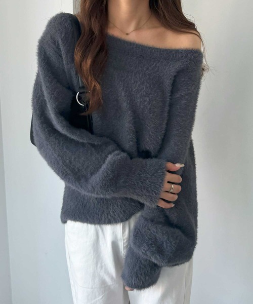 専用ページ セール】【新色追加】ボリュームスリーブシャギーオフショル