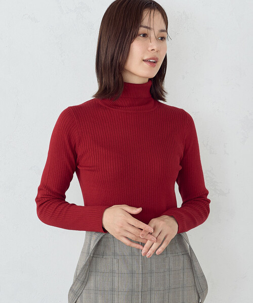 COMME CA ISM(コムサイズム)の「【 マシンウォッシャブル 】ベーシックタートルネック(ニット/セーター・レディース・ブラック/レッド/ホワイト/チャコール・LARGE/MEDIUM)」の18枚目の写真