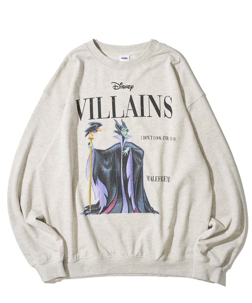 【Disney VILLAINS】ヴィンテージライクマガジンプリントスウェットトレーナー