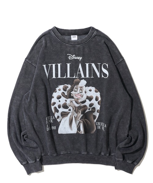 【セール】【Disney VILLAINS】ヴィンテージライク マガジンプリントスウェットトレーナー（スウェット）｜ADPOSION（アドポーション）