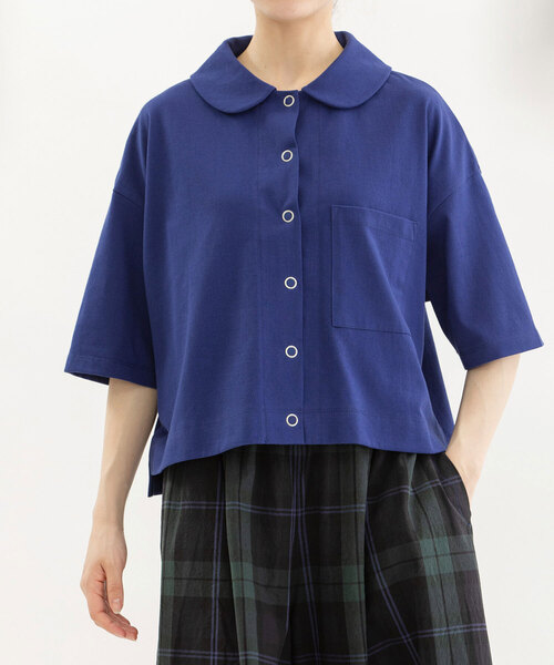 nop de nod（ノップドゥノッド）の「RondeUSコットン5分袖カットソー（カーディガン/ボレロ・レディース・ブラック/オフホワイト/ダークブルー/レッド・M）」の3枚目の写真