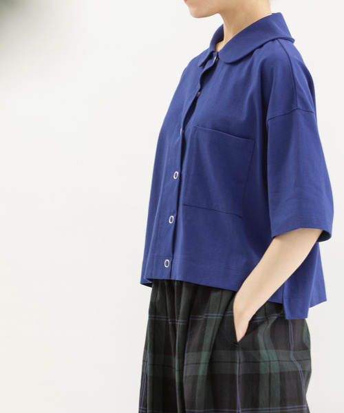 nop de nod（ノップドゥノッド）の「RondeUSコットン5分袖カットソー（カーディガン/ボレロ・レディース・ブラック/オフホワイト/ダークブルー/レッド・M）」の8枚目の写真