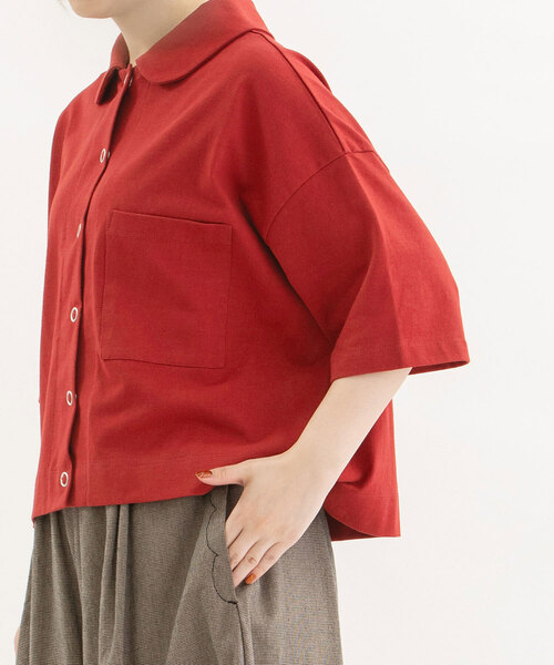 nop de nod（ノップドゥノッド）の「RondeUSコットン5分袖カットソー（カーディガン/ボレロ・レディース・ブラック/オフホワイト/ダークブルー/レッド・M）」の13枚目の写真