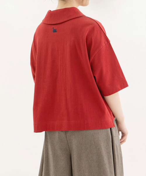 nop de nod（ノップドゥノッド）の「RondeUSコットン5分袖カットソー（カーディガン/ボレロ・レディース・ブラック/オフホワイト/ダークブルー/レッド・M）」の14枚目の写真